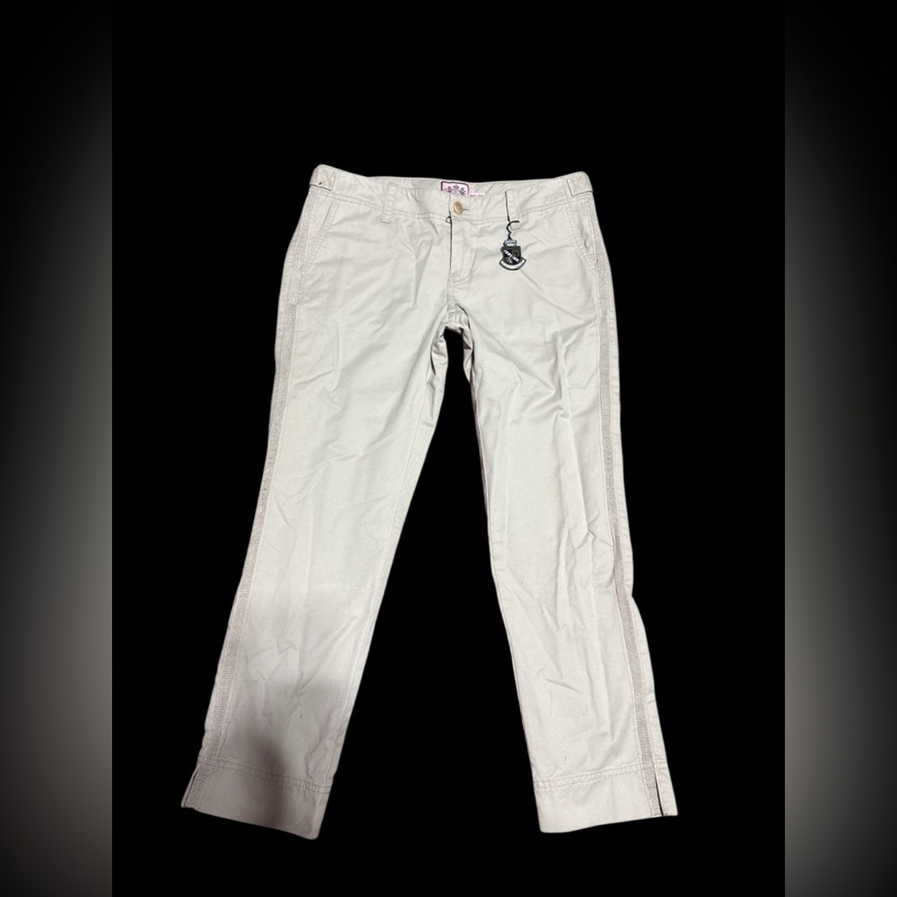 Y2K NWT JUICY COUTURE VINTAGE Stylish twill khaki Pants size 8  32x26 crop